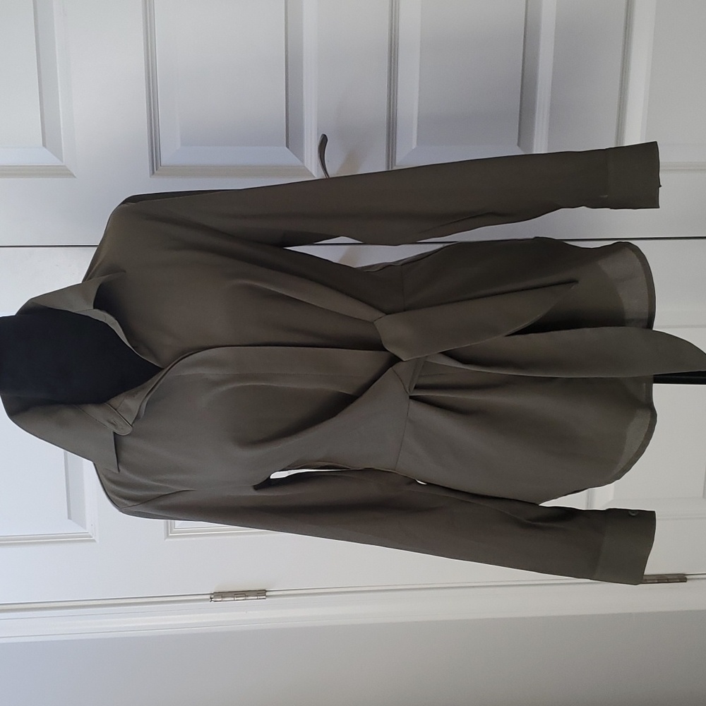 INC Army Green Blouse Long Sleeve Sz. Small